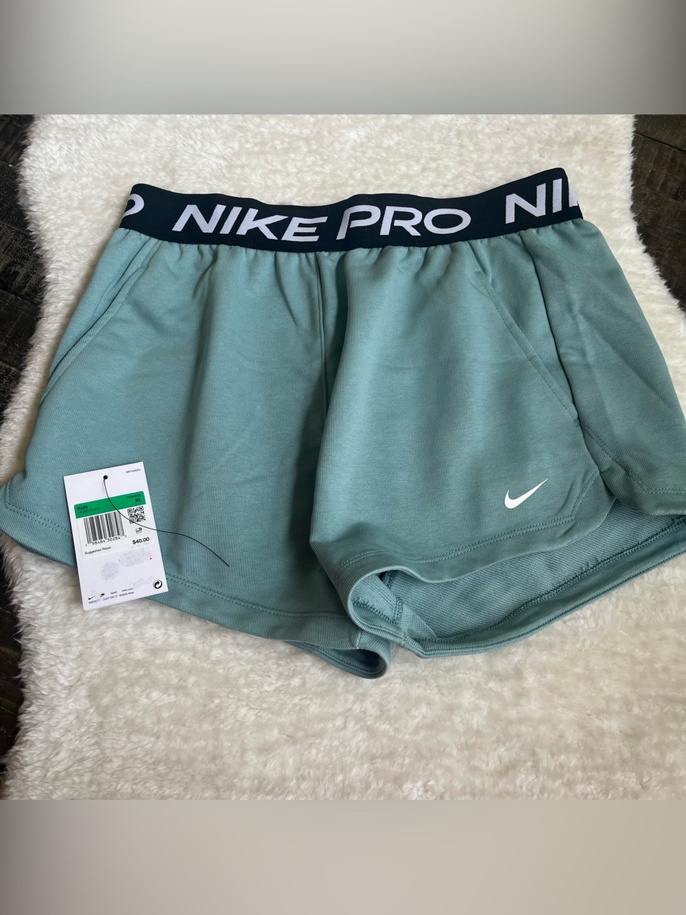 Nike Pro Girls Lightweight Teal Shorts